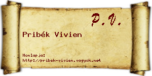 Pribék Vivien névjegykártya